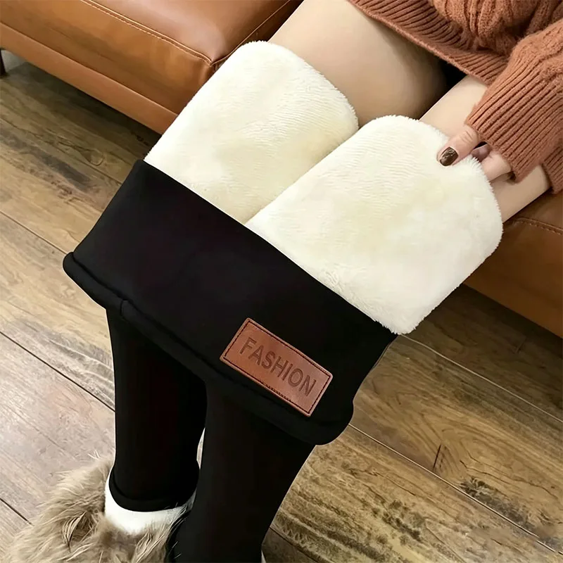 Winter Super Warm Lamb Wool Leggings Women High Waist Fleece Lined Thermal Leggings Female Workout Skinny Butt Lift Yoga Pants