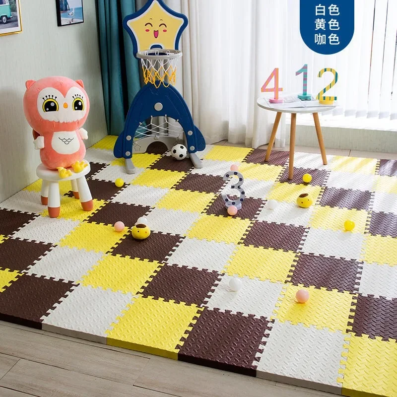 Alfombra de juego de espuma para bebé, Alfombra de rompecabezas de 12 piezas, azulejos de ejercicio entrelazados, alfombras, baldosas de juguete, alfombra suave de 30x30x1cm