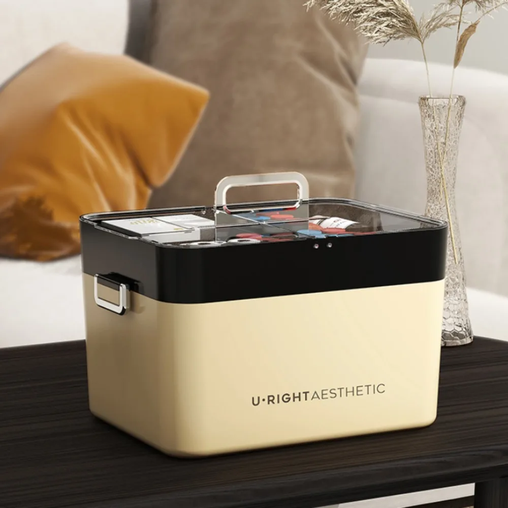 Double Layer Family Medicine Storage Box Waterproof Domestic Medicine Box Large Pill Box Medicine Tablet Container Plastic