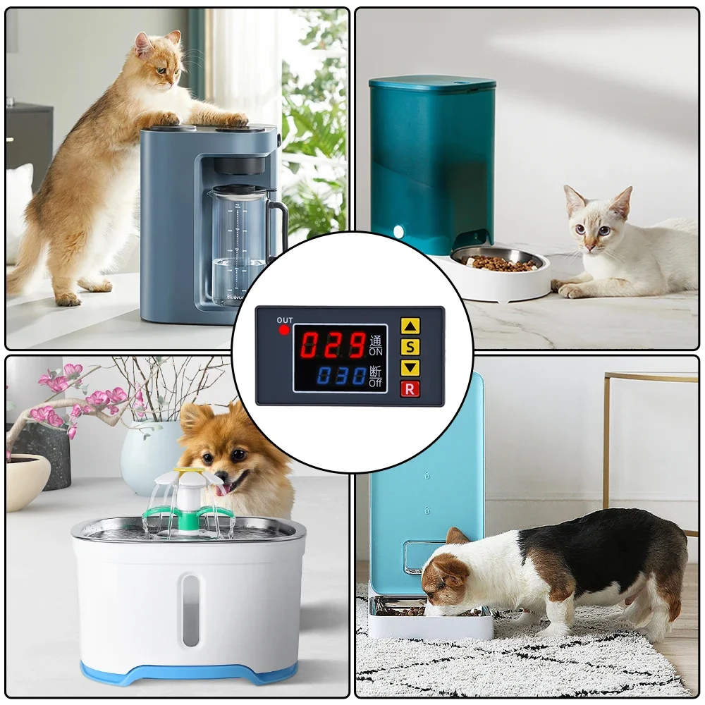 DC 12V 24V AC 110V 220V Digital Cycle Timer Delay Relay Module LED Dual Time Display Timing Adjustable Power Supply Thermolator