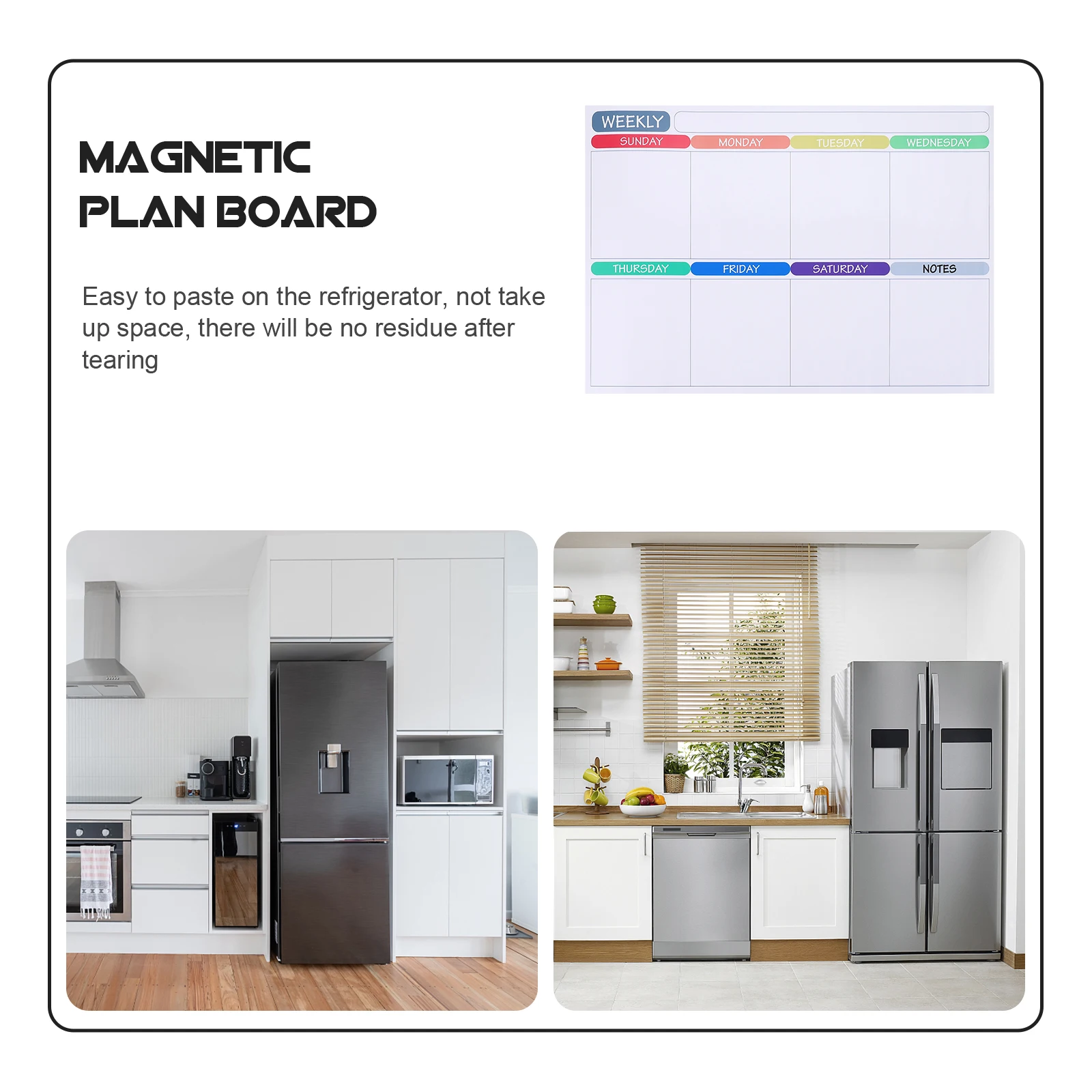 Magnetic Dry Erase Fridge 12X12Inch Weekly Planner Board Reusable Whiteboard For Schedules Reminders Notes With Memo Stickers