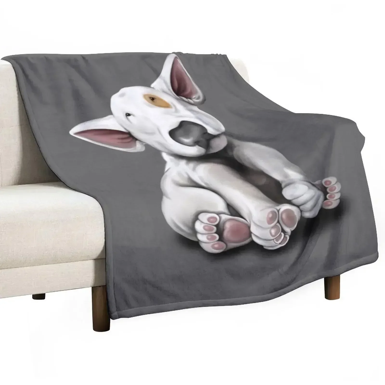 Bullterrier Puppy Throw Blanket warm for winter Blankets Sofas Of Decoration Blankets