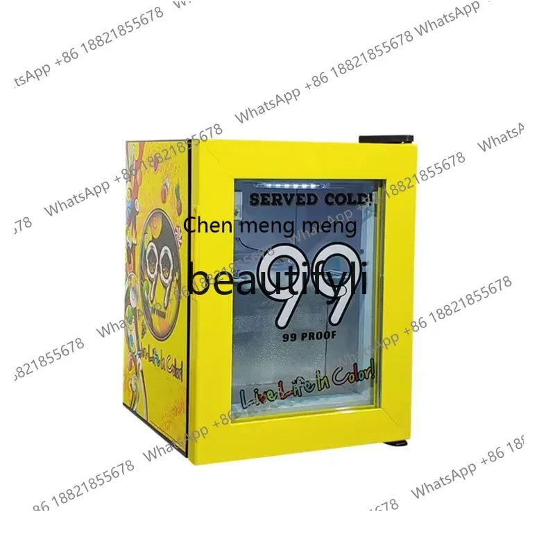 Z189 a56 Glass Door Refrigerator Commercial Lockable Ice Cream Display Full Freezer Small Refrigerator Black