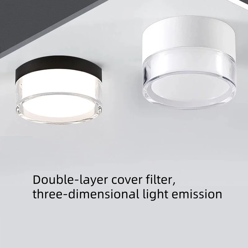 LED open downlight simple high-bright round transparent anti-glare living room ceiling creative no main light