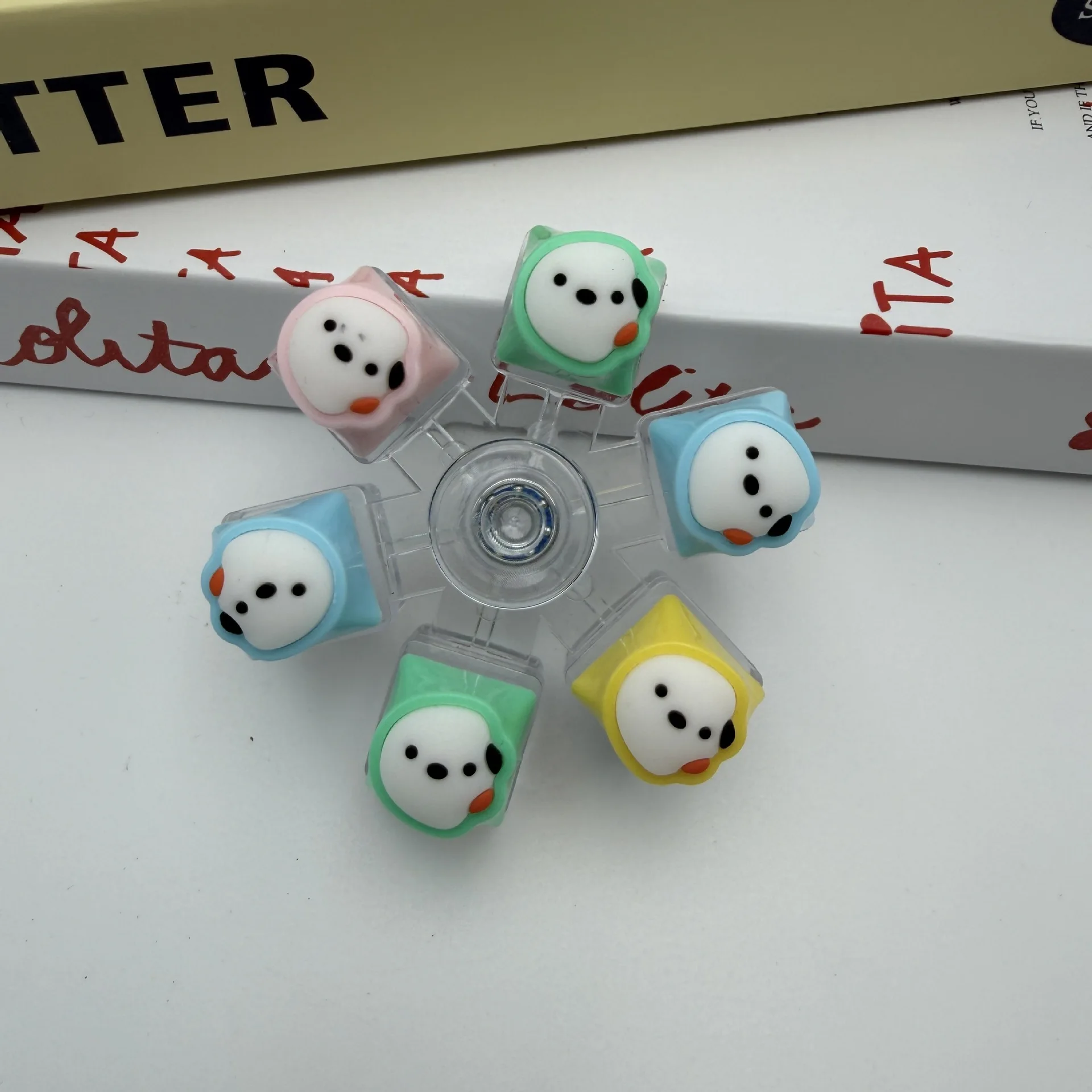 1/10PCS Keycap de Cachorro para Teclado Mecánico, Fidget Spinner, Juguete Antiestrés, Lindo Llavero, Regalo para la Ansiedad en la Oficina/Escritorio