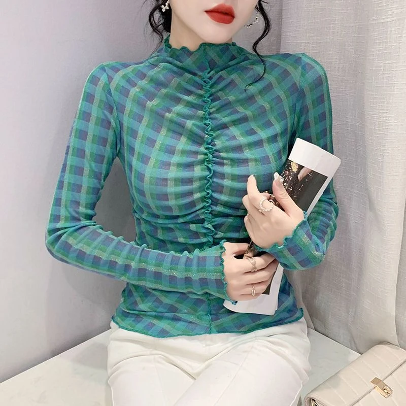 

Женская летняя футболка в стиле «хит сезона» с синим тай-дай принтом, длинным рукавом, защитой от солнца, облегающая, с плиссированным внутренним слоем