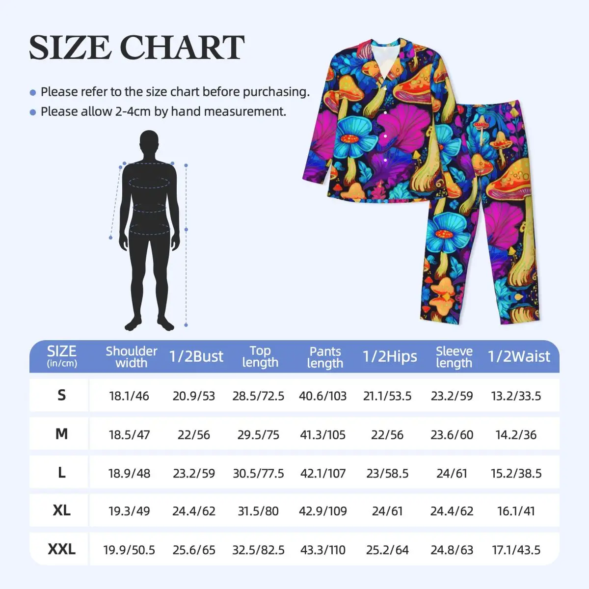 Men's Home Suits Long-sleeved Psychedelic Mushroom Sprin Suits for Autumn and Winter Pajamas for Men