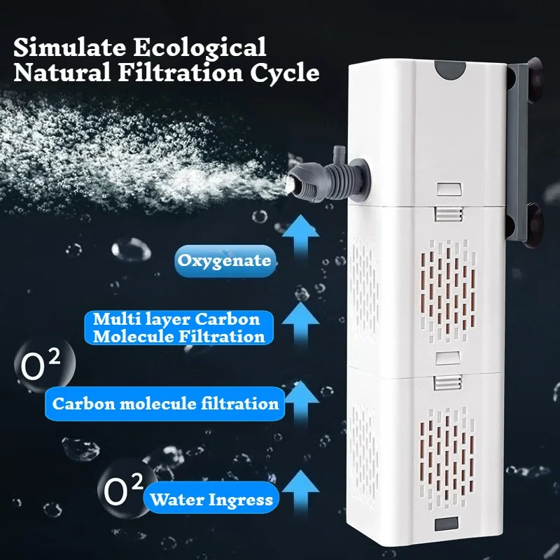 Aquarium Filter Pump Fish Tank Siphon Fish Waste Silent Air Oxygen Aerator Aquarium Air Pump Wave Maker Water Changing Tool