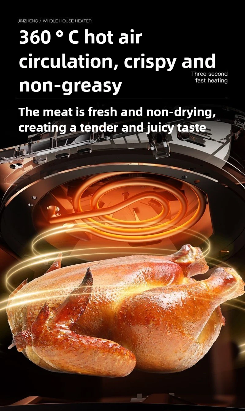 220V 8.5L 에어 프라이어 자동 전기 오븐 뒤집기 없음 새로운 대용량 다기능 지능형 오일 프리 통합