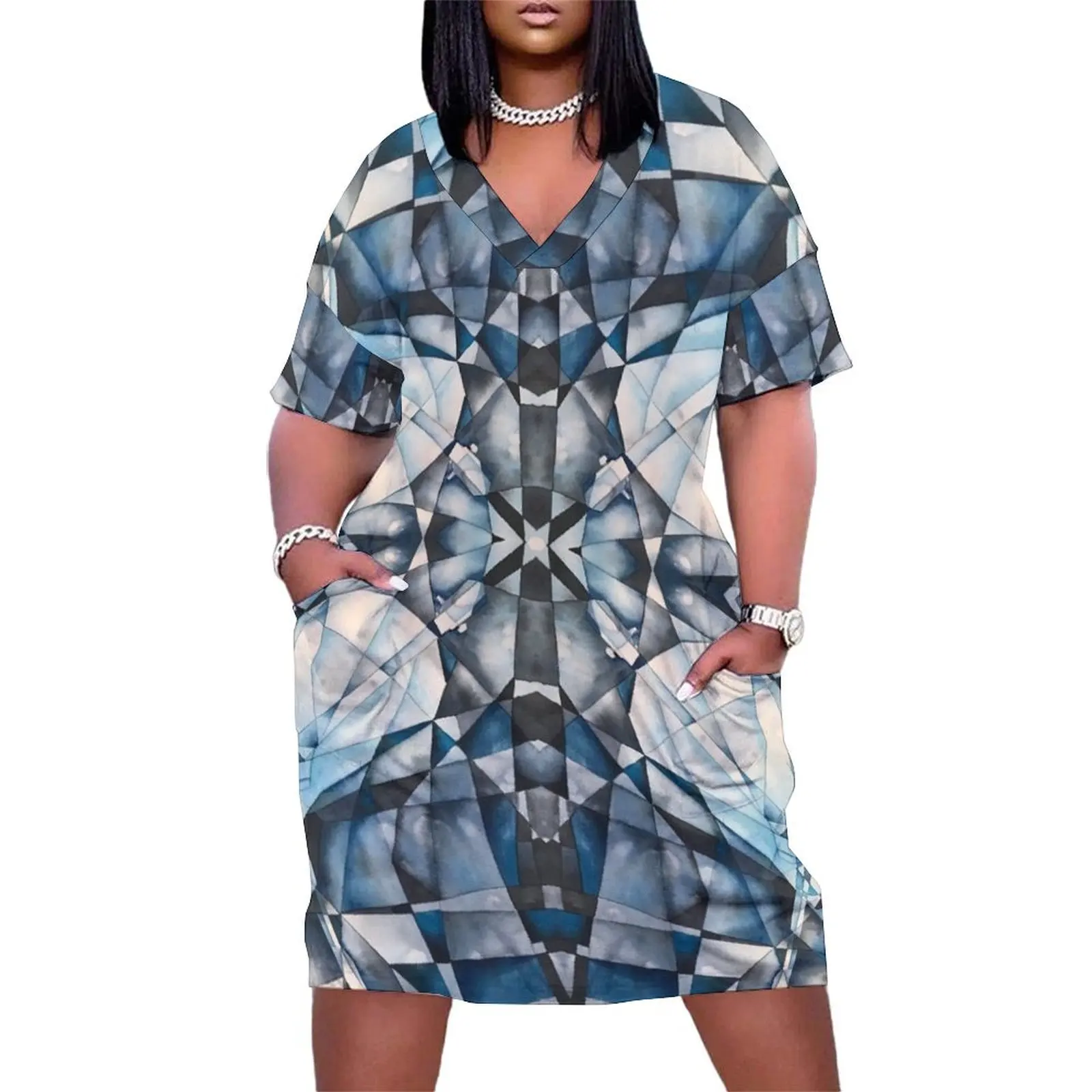 

Blue Cubism Acoustic Guitar Loose Pocket Dress summer dress korean women women's clothing summer 2025 novelties