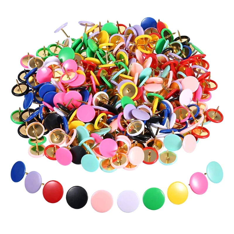 100Pcs Round Push Pins Notice Board Map Thumb Tacks Point Bulletin Drawing