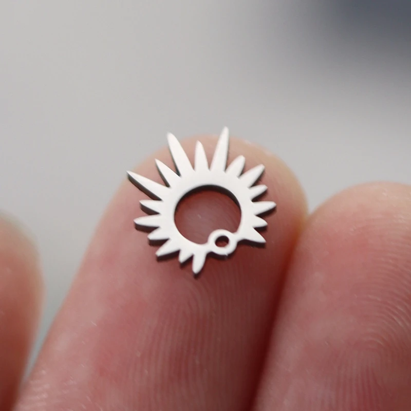 3pcs Delicate Gothic Sun Charm Stainless Steel Charms for Jewelry Making Bracelets Earrings Necklace Craft Pendant diy Accessory