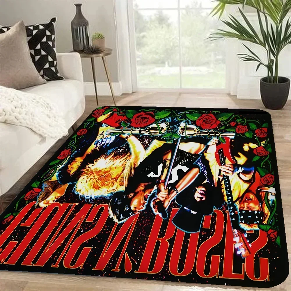 Rock Band Guns N Roses Door Mat Kids Room Bedroom Decoration Balcony Anti-Slip Doormat Living Room Doormat Area Rug