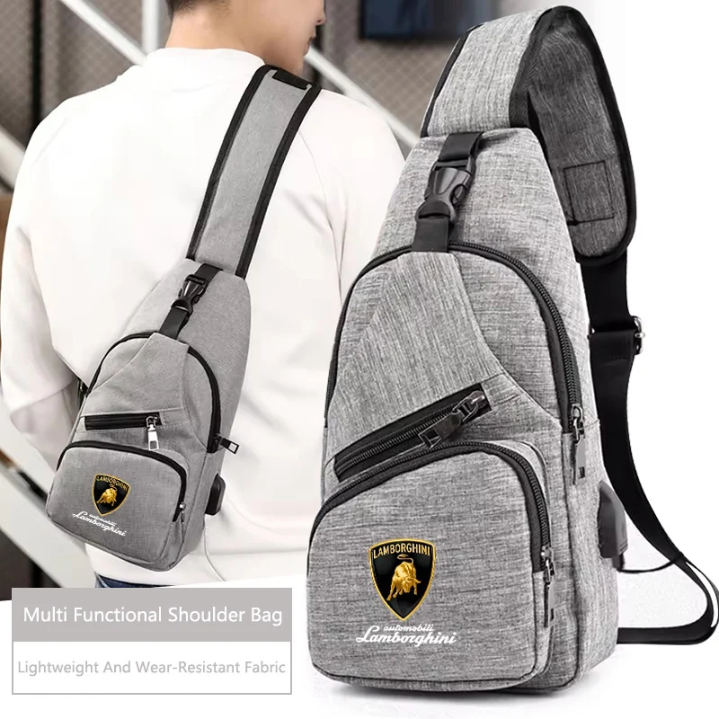 Auto Headrest Leisure Car Small Backpack One-shoulder Messenger Bag Chest Bag For Lamborghini Urus Huracan Aventador Premium - view 2