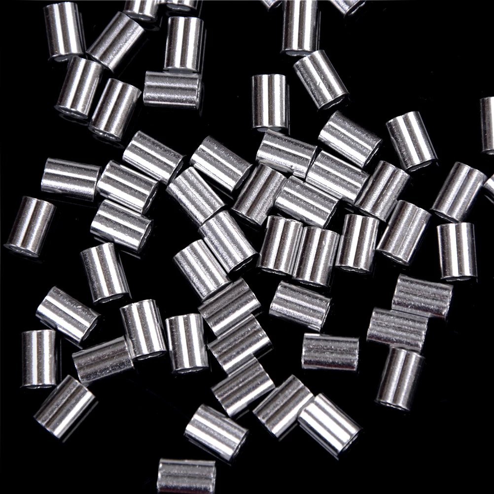 1.5mm Wire Rope Cable Clamp Accessories, 50Pcs Aluminum Crimp Sleeves