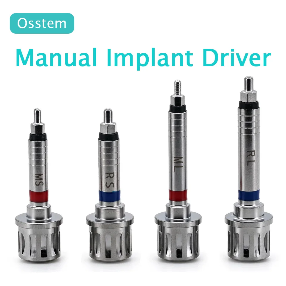 1Pc Manual Implant Driver Fit Osstem Dental Implant Screwdriver Ratchet Wrench Carrier Forceps Holder Tool RL RS ML MS Size