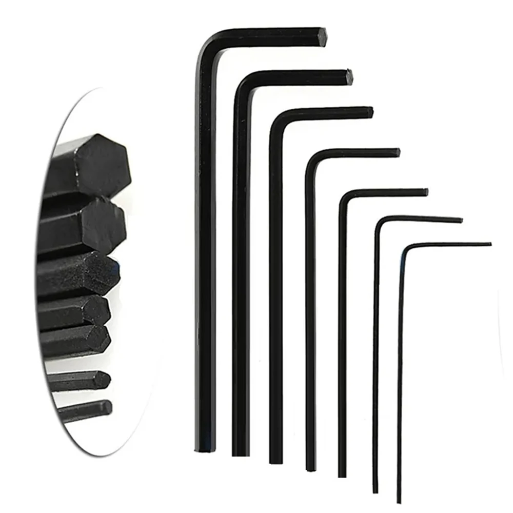 7Pcs 0.7/0.9/1.3/1.5/2/2.5/3mm Hexagon Allen Key Wrench Tools Set Bicycle Repair Tools Hand Repair Tools 0.7MM-3MM