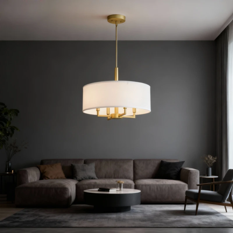 Nordic Minimalist French Fabric Pendant Light Restaurant Bedroom Rustic Style Hanging Lamp Designer LED Bar Counter Hotel Light