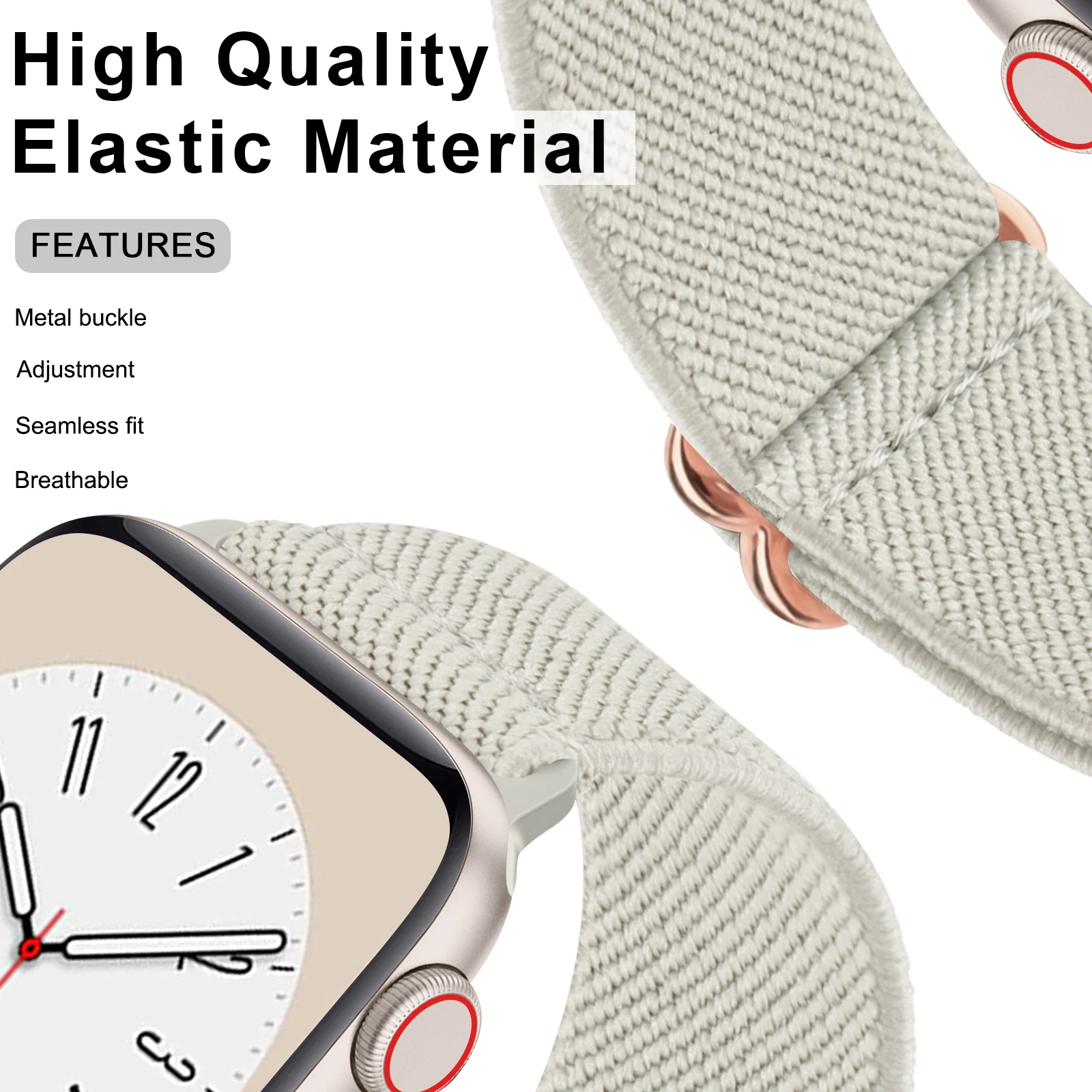 Pulseira Elástica de Loop de Nylon para Apple Watch, Ultra 8, 7, 6, 5, 4, 3, SE Band para iWatch, 49mm, 45mm, 41mm, 38mm, 42 milímetros, 40