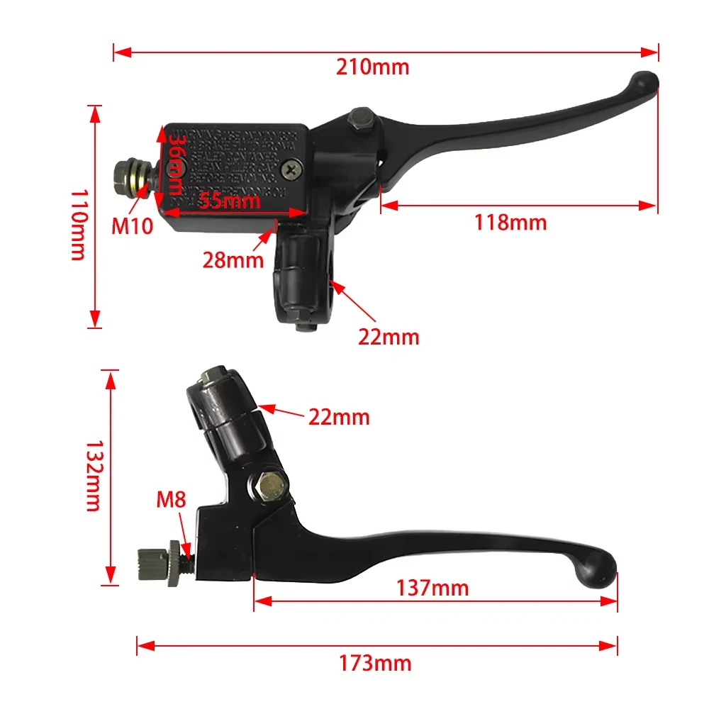 ​Motorcycle Brake Pump Right Master Cylinder Hydraulic Brake Lever Left Clutch Handle For Dirt Pit Bike ATV Quad Moped Scooter