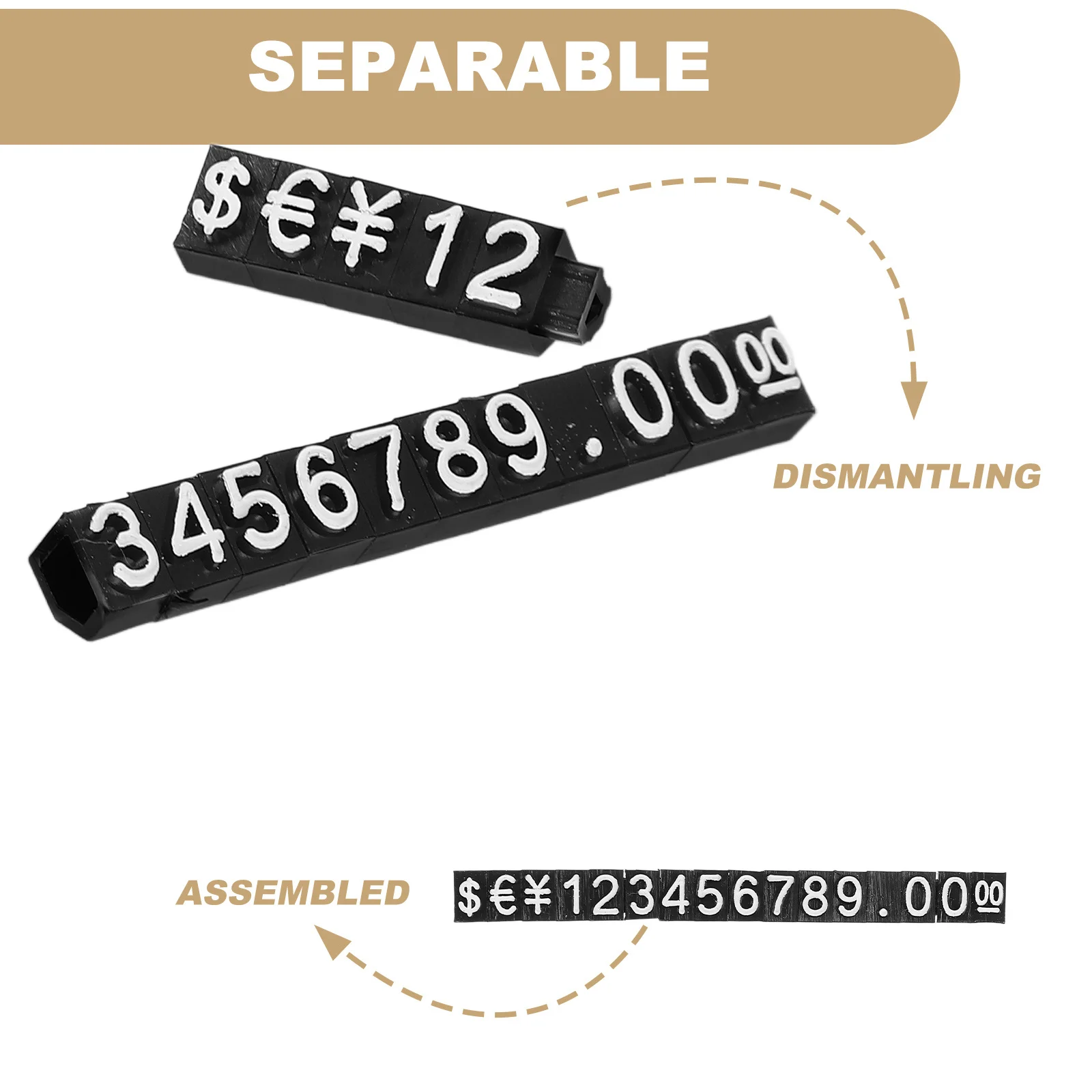 10 مجموعات عرض الأسعار مكعب ABS البلاستيك الأسعار العلامات قابل للتعديل لعداد البيع بالتجزئة والمجوهرات تسعير التسمية حامل عداد البيع بالتجزئة #6