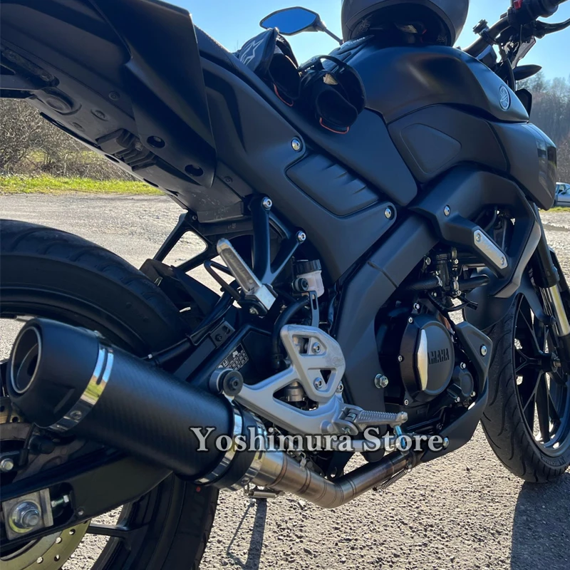 Full Systems For Yamaha YZF R15 V3 V4 R125 MT125 2020 - 2023 Motorcycle Exhaust Escape Modified Front Link Pipe Muffler Carbon