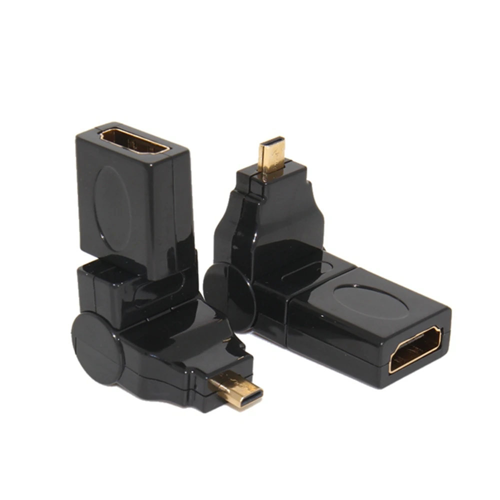 Prise compatible Micro HDMI HDTV, adaptateur rotatif, câble de conversion, adapté aux tablettes, HDMI 600, angle 90