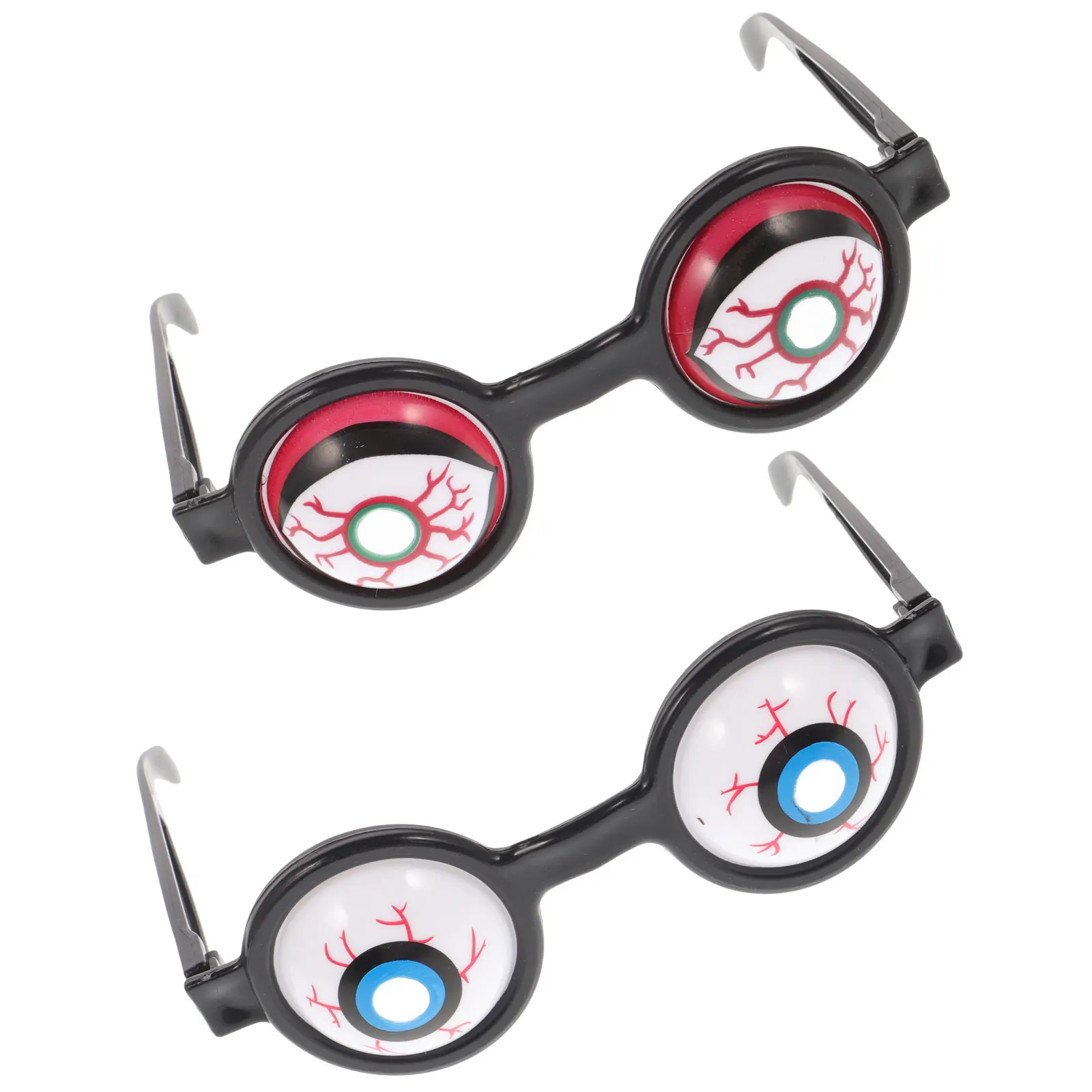 

2pcs Eyeball For Halloween Creepy Spooky Design Trick Prop Fake Party Eyeball Glasses Costume Props Masquerade Party Glasses