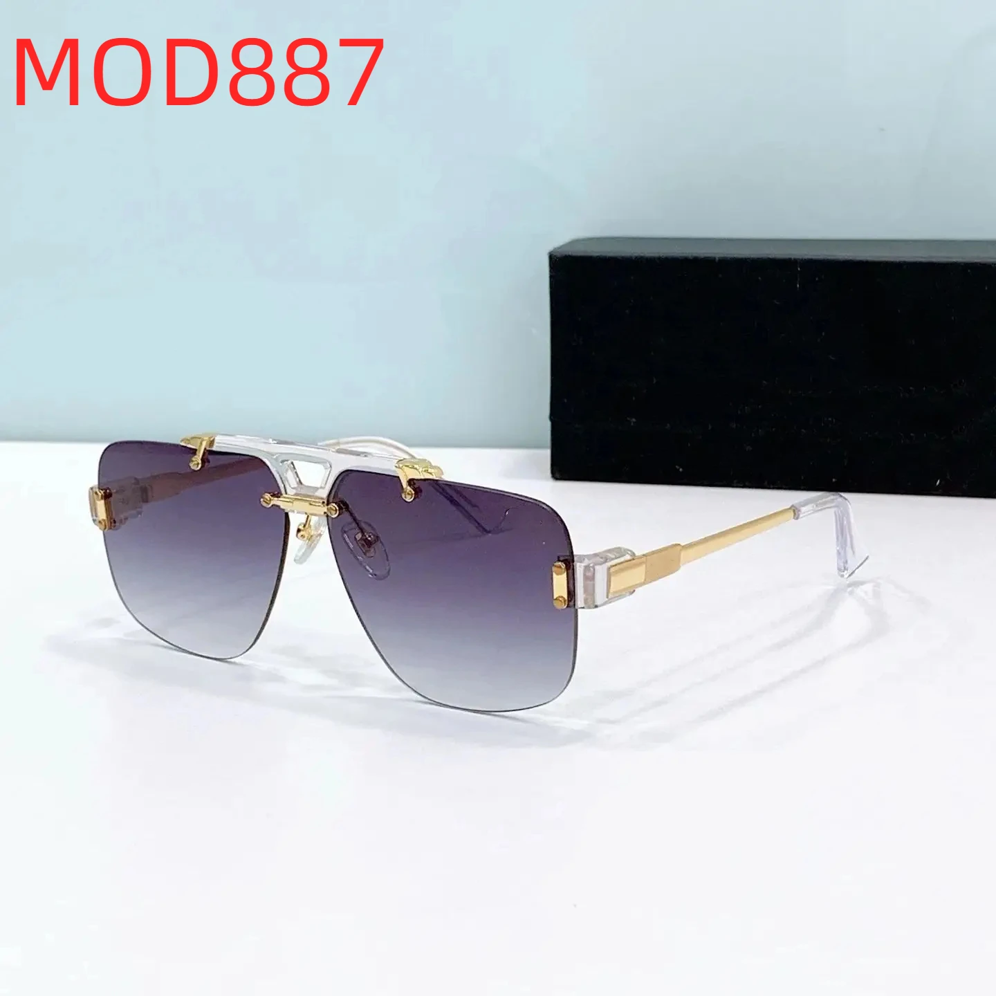

Authentic MOD887 Premium Fashion UV400 Boundless Men Women Sun Glasses Polarized Gradient Driving Anti-Glare Male Couple Eyewear