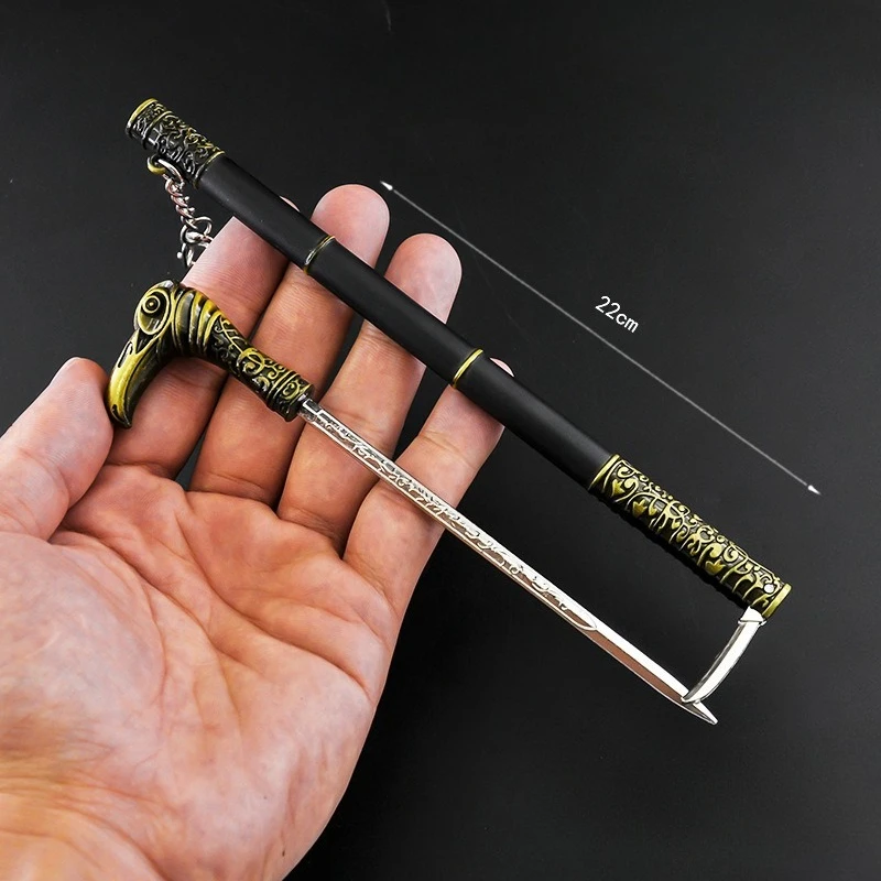 22 ซม.เกมใหม่ดาบโลหะพร้อมปลอกดาบรุ่นอุปกรณ์ประกอบฉากเดสก์ท็อปตกแต่งเครื่องประดับเด็กของขวัญวันเกิดของเล่น