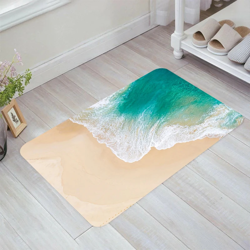 Beach Waves Floor Mat Living Room Kitchen Rug Home Balcony Rugs Carpet Entrance of House Carpets Foot Doormat Door Mats Bathroom