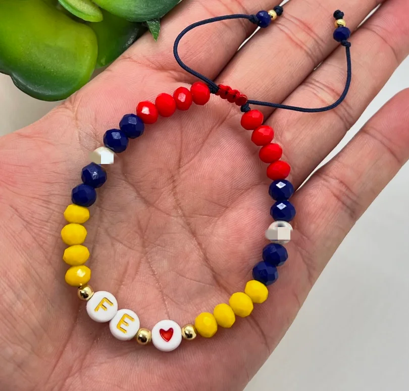 سوار فنزويلا مصنوع يدويًا، سوار علم فنزويلا، مجوهرات فينيزويلا، سوار ساحر FE #4