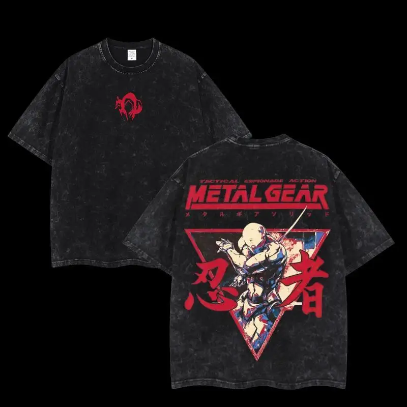 

Metal Gear Solid Retro Tshirt Man Woman High Quality Vintage T Shirt Cotton Short Sleeves Fashion T-shirt Soft Breathable Tops