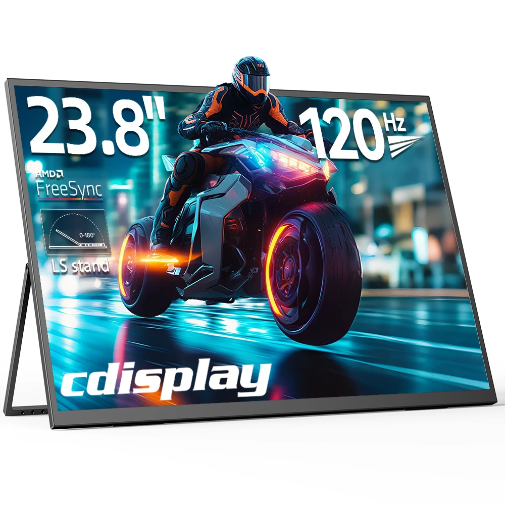 

Портативный монитор CDisplay 120 Гц, 23,8 дюйма, 1080P, 100% sRGB, второй игровой экран QLED для ноутбука, ПК, переключатель, удлинитель дисплея для путешествий