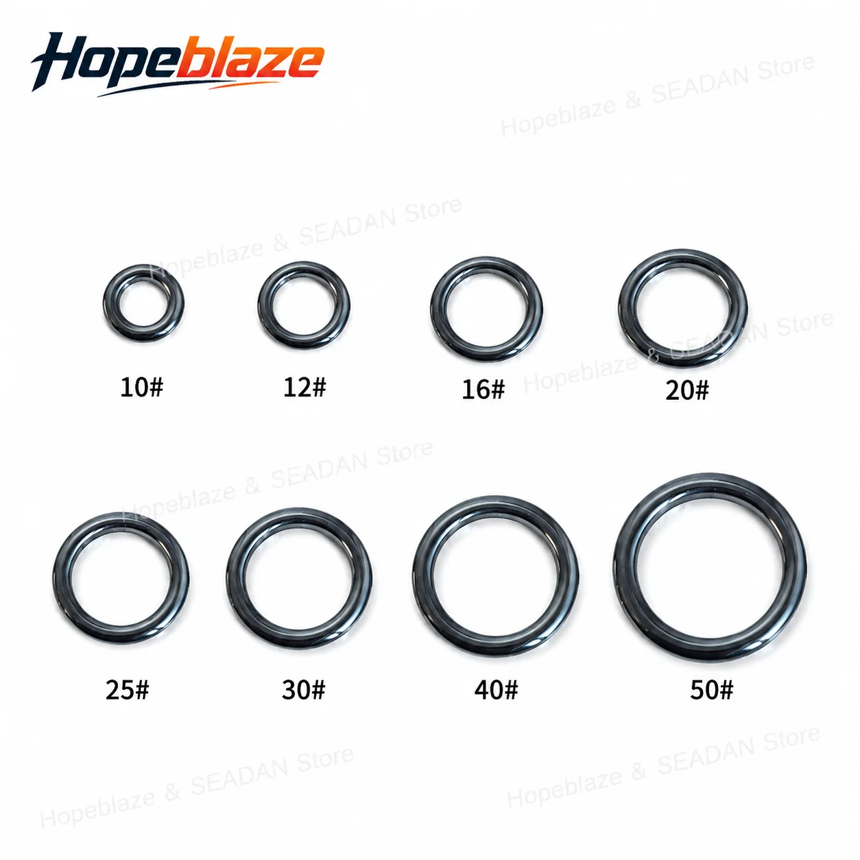 Hopeblaze 10/12/16/20/25/30/40/50# Black Titanium Oxide Ceramic Guide Ring for FUJI TZLarge Size Sea Casting Rod Ceramic Insert