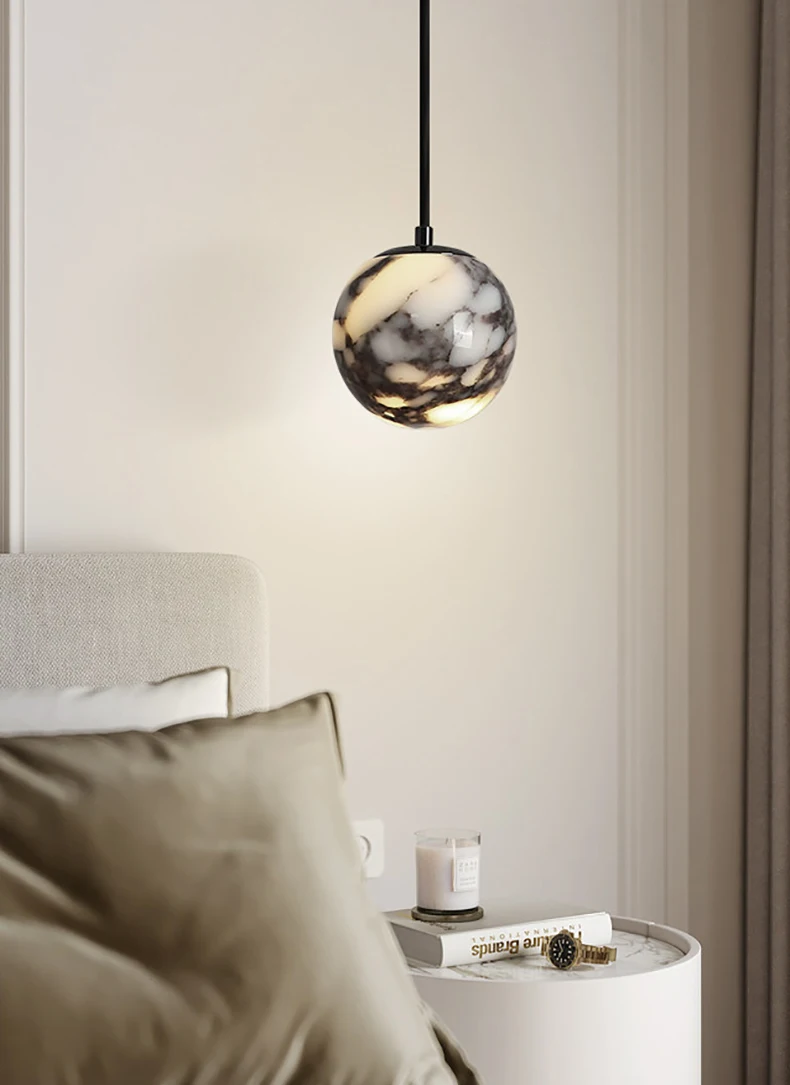 Natural Stone Pendant Lamp 12CM Wire Height Adjustable G9