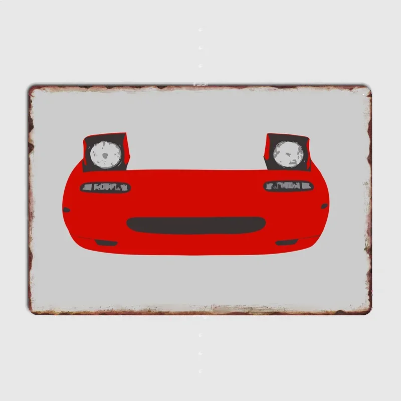 MX5 Miata With its Pop up Headlights Poster Metal Sign Posters Bar Custom Wall Decorations Room Decoration Interior Home Decor