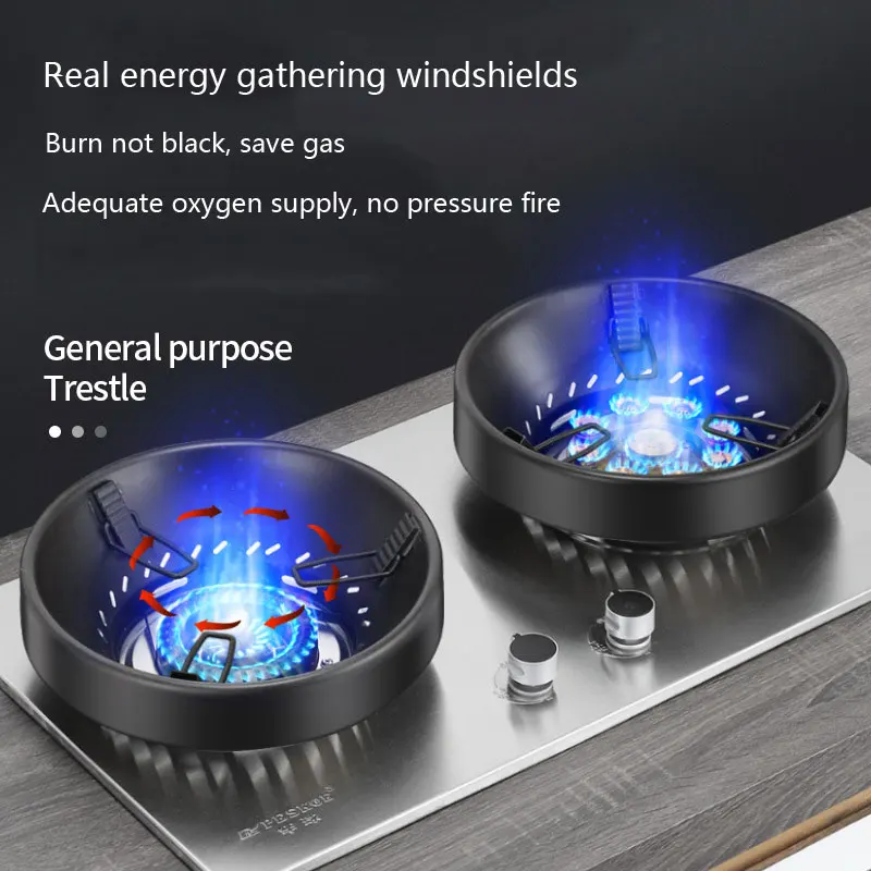 Gas Stove Gathering Fire Energy-saving Windshield Stainless Steel Home Kitchen Double-layer Thermal Insulation Gas Windshield