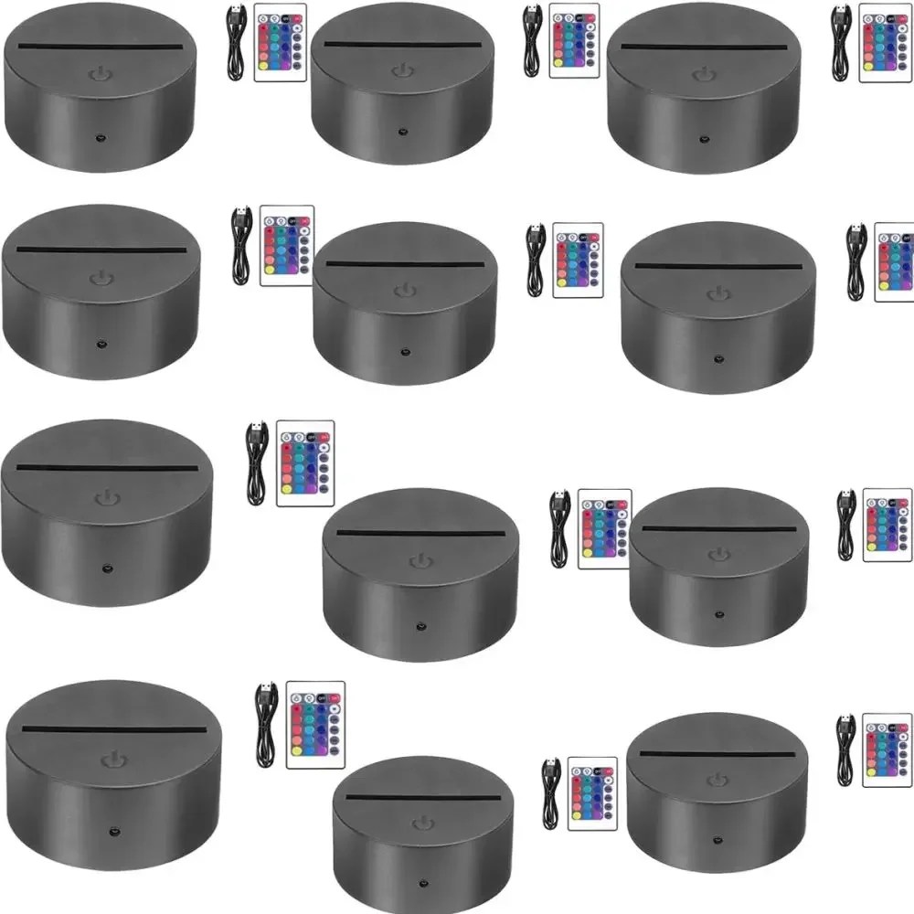 6/12 Stuks 3D Lampvoet Led Nachtlampje Diy Helder Acryl Lakens Rgb Kleur Touch Kinderlampen Slaapkamer decor Kerstcadeau Speelgoed