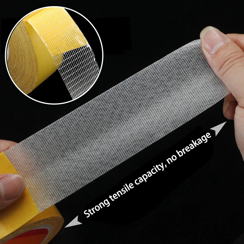 20m Double-Sided Mesh Tape Glass Fiber Transparent Double-Sided Cloth Base High Viscosity Nano Non-Marking Fixed Transparent