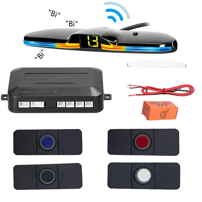 parking sensors for cars LEDParking Sensor 13mm ParkingSensor Kit System Backlight Display Kit Backup Detector Assistant 4Probes