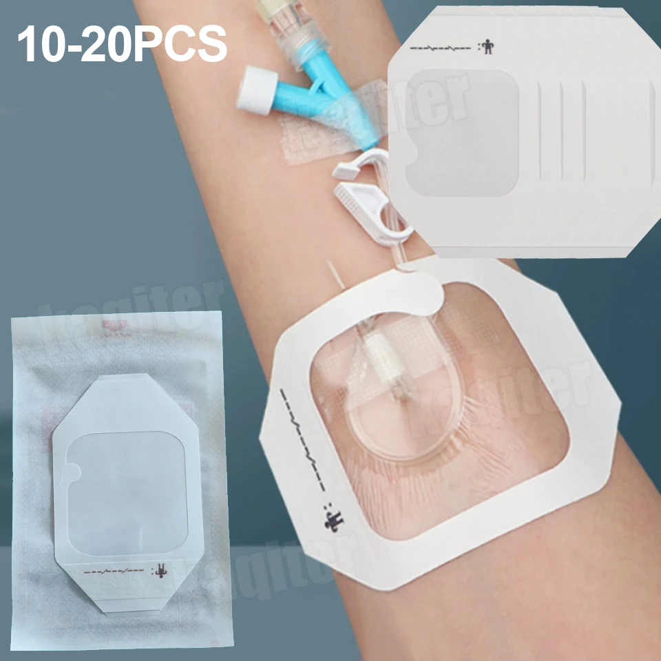 10-20pcs 6X7cm IV Cannula Fixed Transparent Film Dressing Waterproof Wound Bandage Adhesive Patches Post Surgical No Sterile