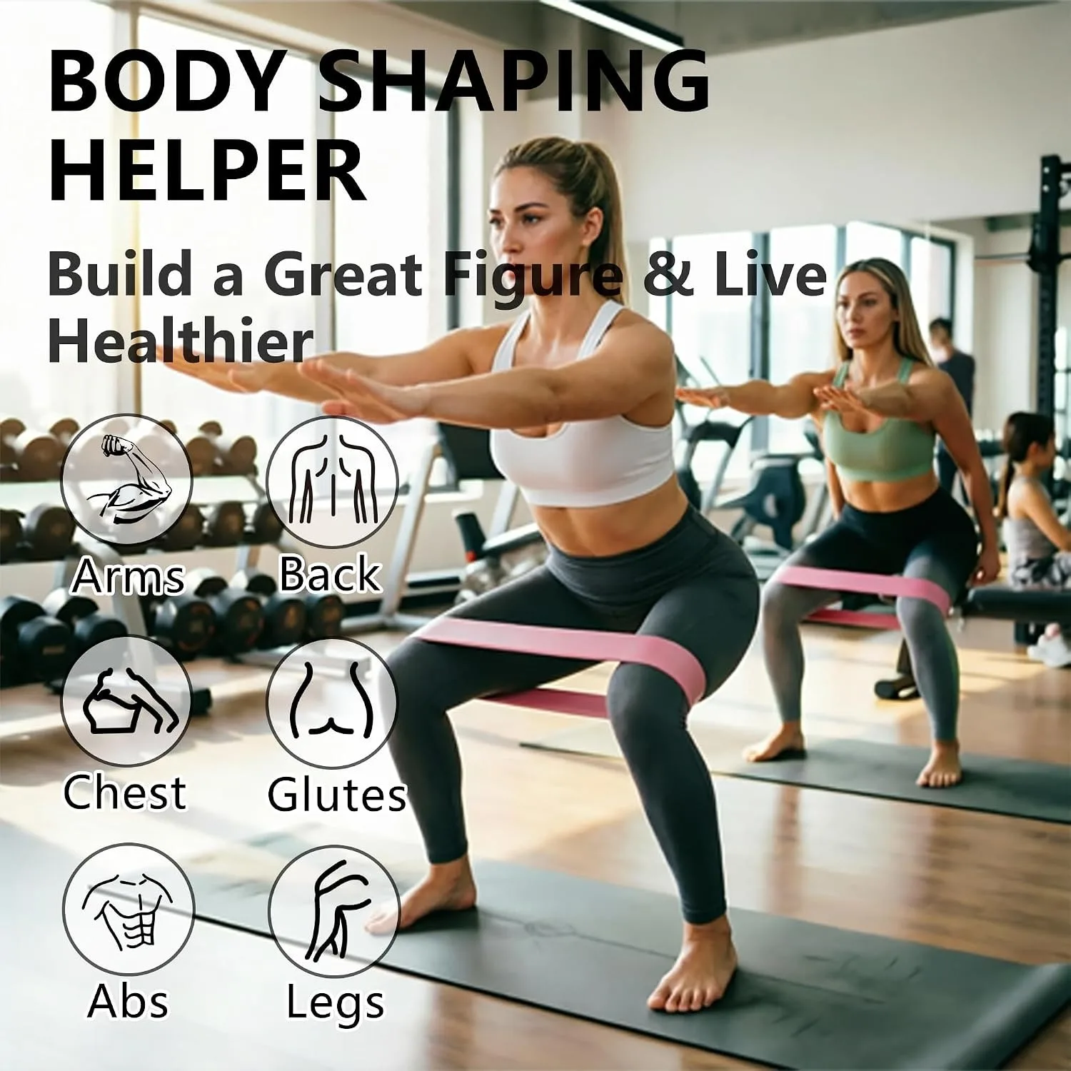 4Pcs Silicone Resistance Loop Bands Pilates Yoga Bands Home Gym Leg Hip Training Body Shaping Fitness Accessories