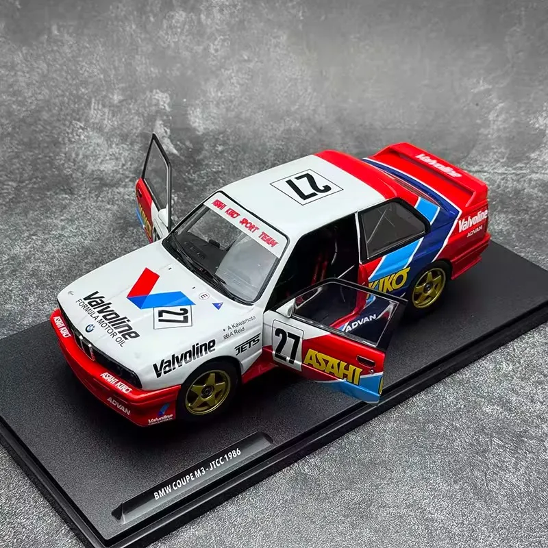 Solido 1/18 BMW M3 # 27 JTCC 1986 z dwoma otwieranymi drzwiami, model samochodu z odlewu, limitowana edycja, kolekcja symulacyjna, samochody, prezenty dla chłopców