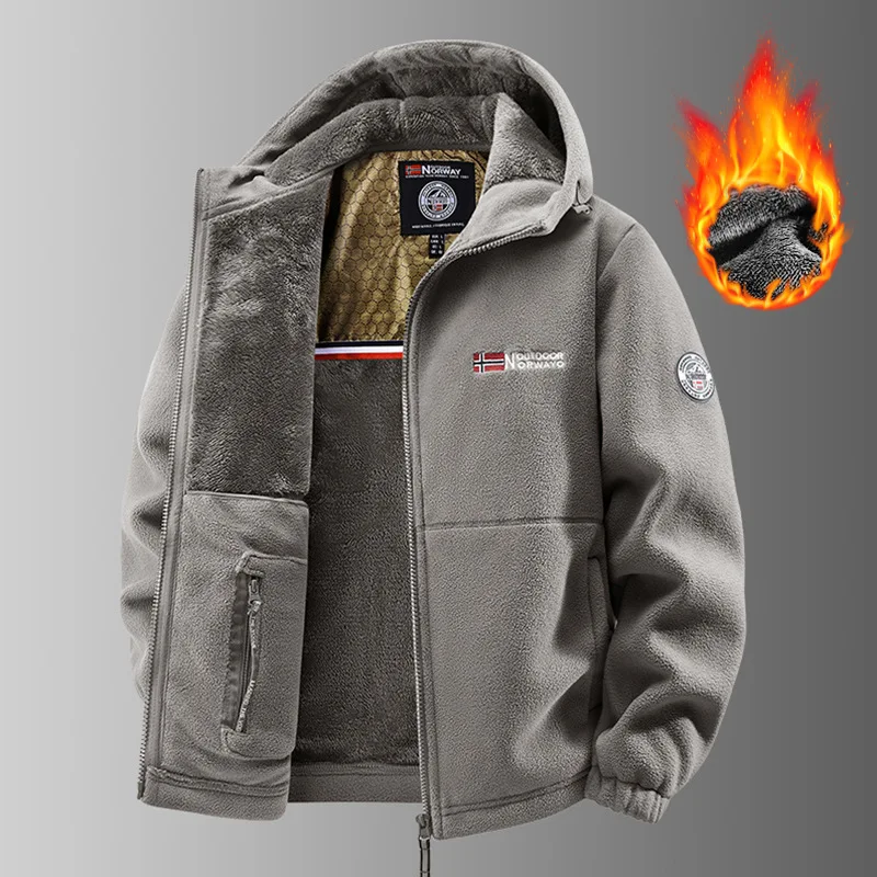 

2026 Autumn/Winter Men's High-Quality Winter Coat for Middle-Aged and Elderly, Youthful Fleece Jacket for Warmth in Norway