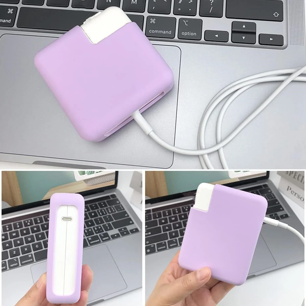 Soft Silicone Power Adapter Sleeve Case for 2022 2023 MacBook Pro 16 inch A2485 A2780 M2 A2991 M3 Chip Charger Protective Cover