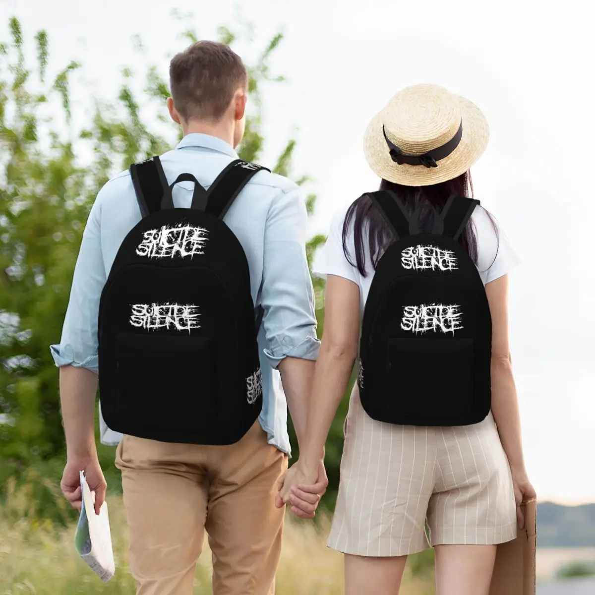 Mochila leve Suicide Silence para homens e mulheres, música rock metal, bolsa de ombro de faculdade, escola secundária, mochila de trabalho