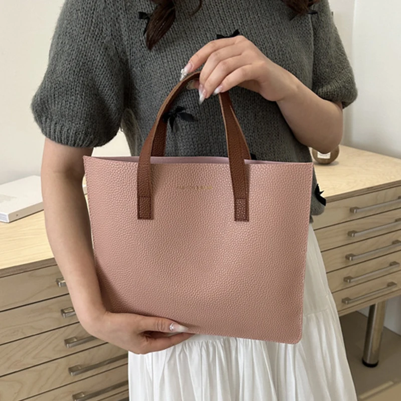 2024 Women Tote Bag Fashion Retro Girls Shopper Bag Luxury Pu Leather Underarm Pouch Large Capacity Handbag Quality Shoulder Bag