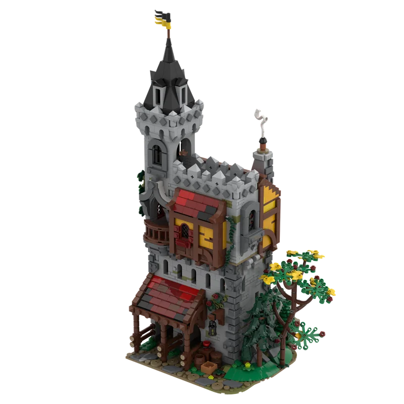 Brandneue MOC mittelalterliche Architektur Krähe Herrschburg Bausteine Erwachsene Geburtstagsgeschenk Kinder Weihnachtsspielzeug Geschenk