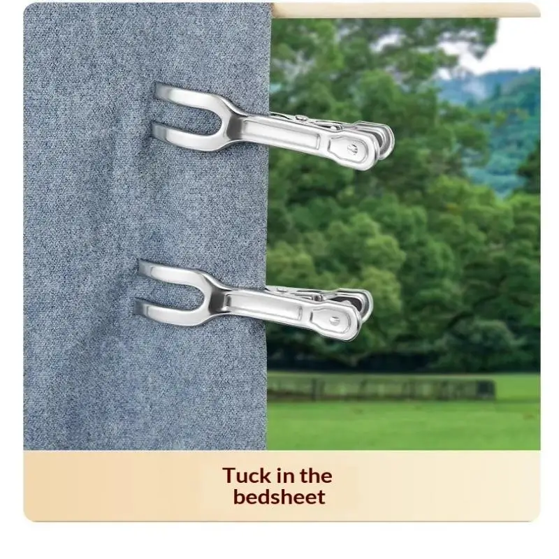 5 Stück rutschfeste, winddichte Wäscheklammern aus Edelstahl, langlebig, ideal für Socken, Handtücher, den Einsatz im Haus, im Badezimmer und auf dem Balkon. – Detail 13